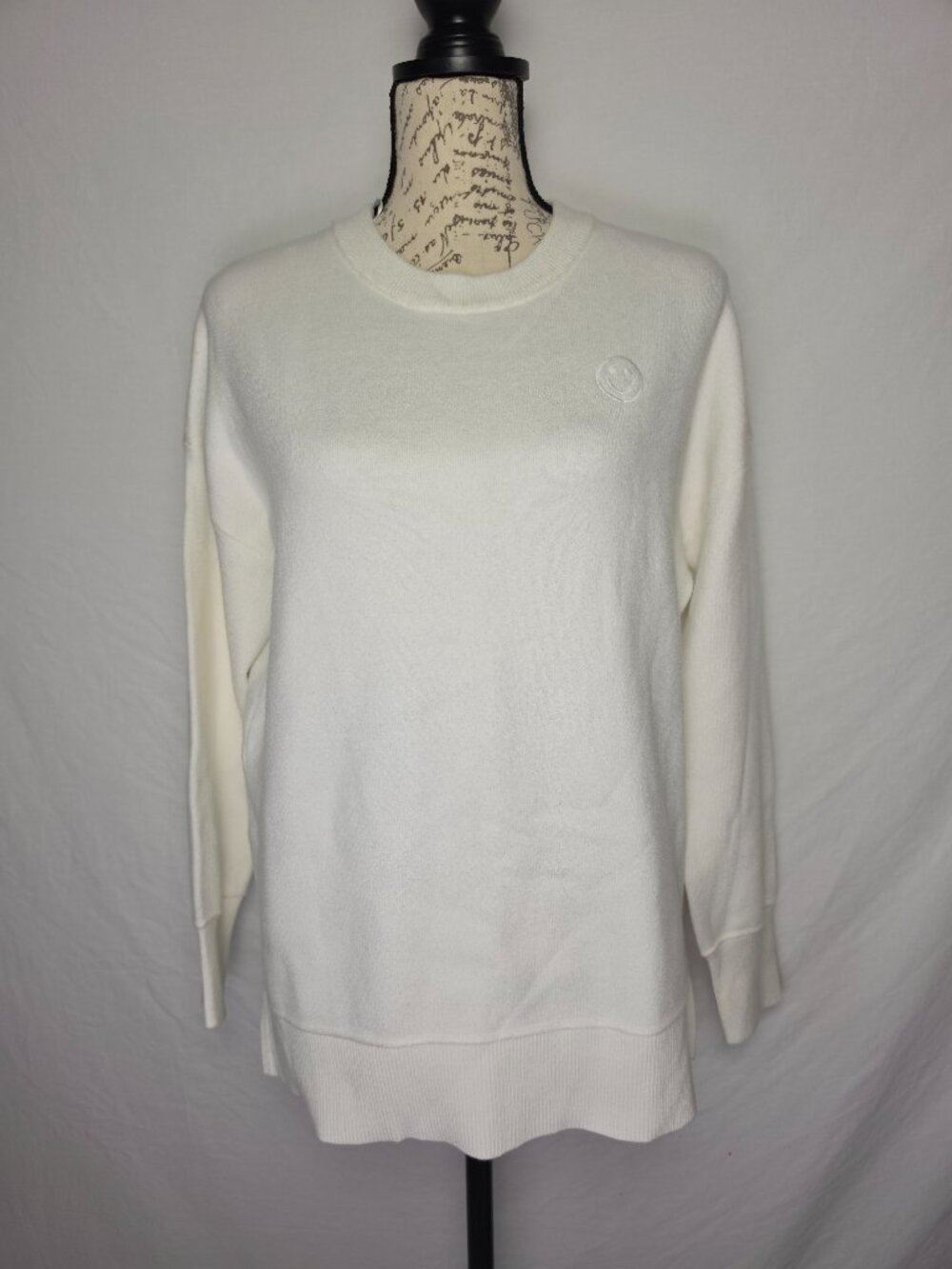 Happily Grey Ivory Crewneck Long Sleeve Sweater Women's Small